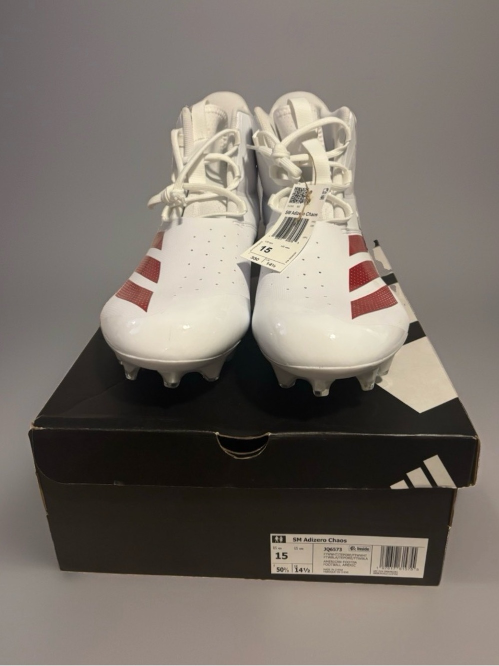 adidas adizero Adizero Chaos Football Cleats White/Red Men’s US 15 (D) NIB